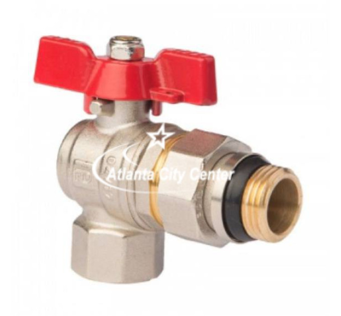 Кран кульовий різьбовий латунний кутовий приладовий FADO 1/2х3/8