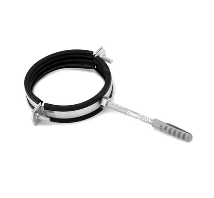 Хомут сталевий для труб з гумовою прокладкою 5'' (139-147мм) М10